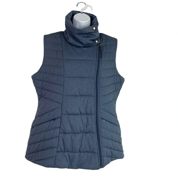 Calia Astronomical Zip High Collar Quilted Vest In Dark Ocean Size L - Picture 4 of 9